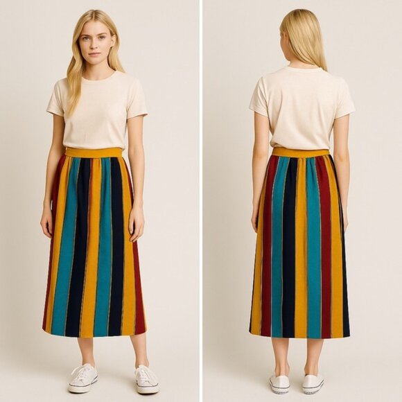 Vintage 100% Silk Wrap Midi Skirt - Picture 1 of 8